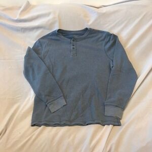 Faded Glory Blue/Grey Button Crew